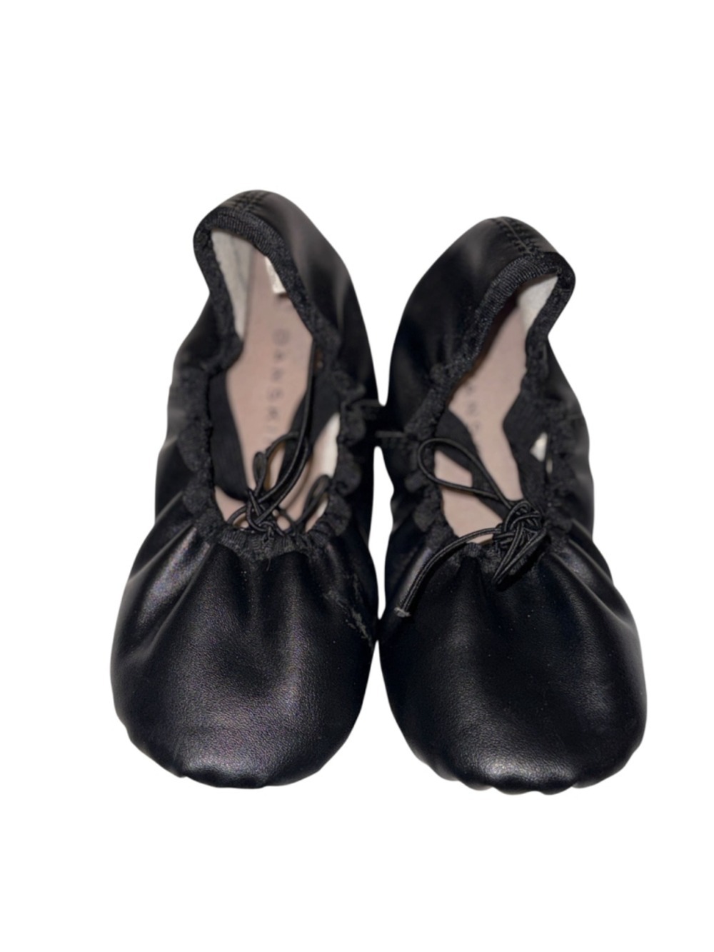 Danskin Black Leather Ballet Slippers Dance Shoes Girls Size 13 - Picture 2 of 4